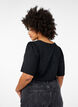 T-shirt with glitter and short puff sleeves, Black, Model image number 2