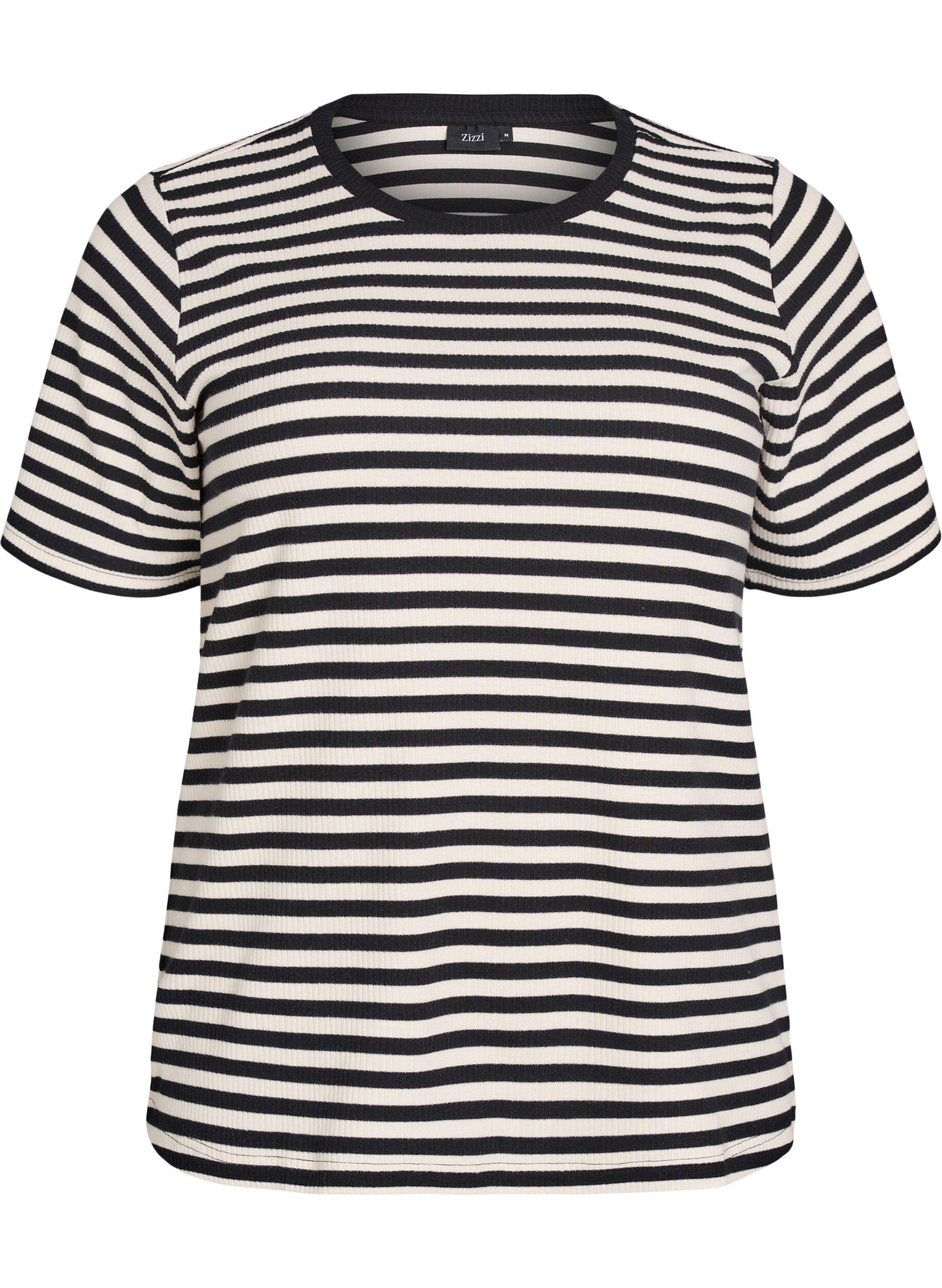 Striped T-shirt with ribbed texture
