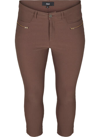 Cropped trousers with zip details