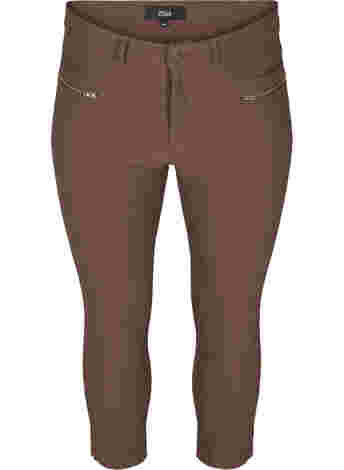 Cropped trousers with zip details