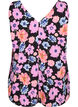 Floral top with v-neck, Black Big Flower AOP, Packshot image number 1