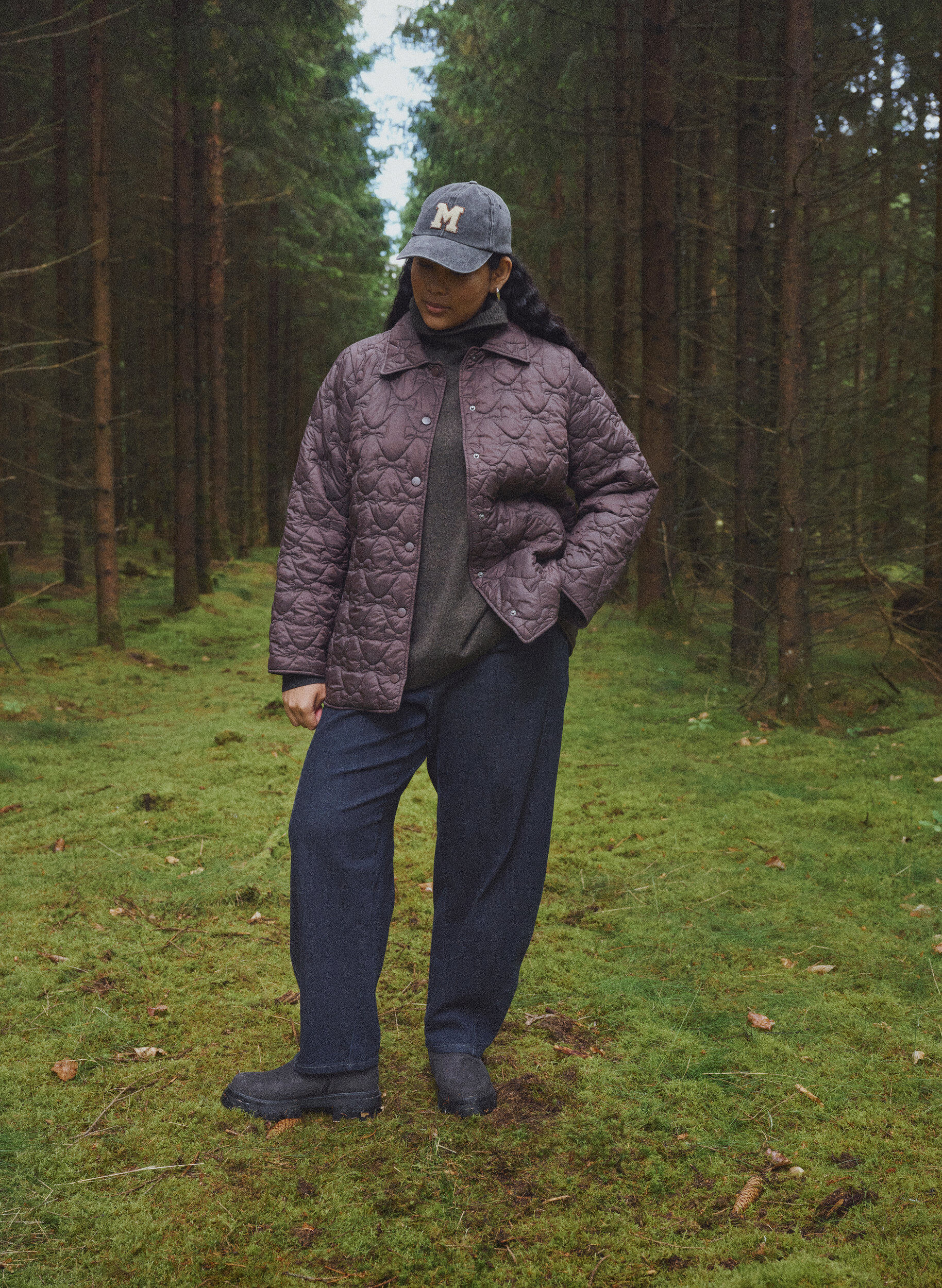 ZizzifashionLightly padded jacket with decorative quilting, Brown, Image image number 0