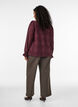 Trousers with small check pattern and straight legs, Brown, Model image number 1