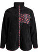 Teddy-fleece jacket with cherry details, Black, Packshot image number 0