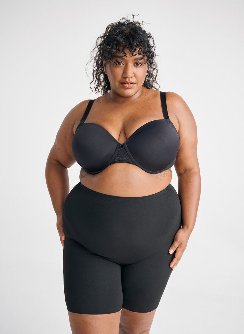 Light shapewear shorts with high-rise waist, Black, Image image number 0