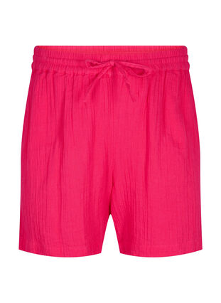 Cotton muslin shorts with pockets, Bright Rose, Packshot image number 0