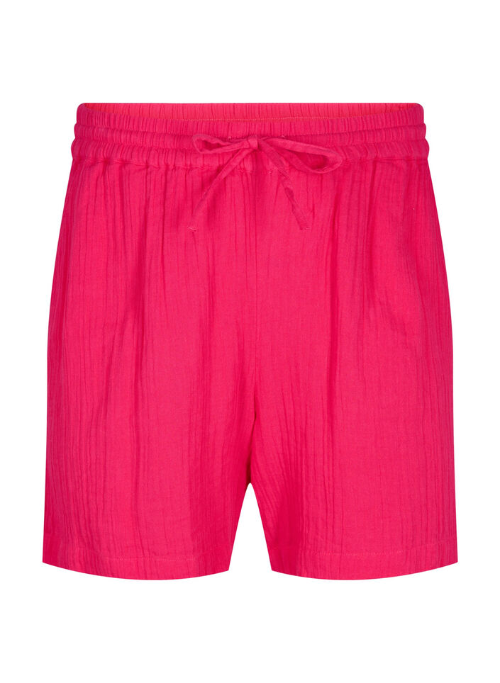 Cotton muslin shorts with pockets, Bright Rose, Packshot image number 0