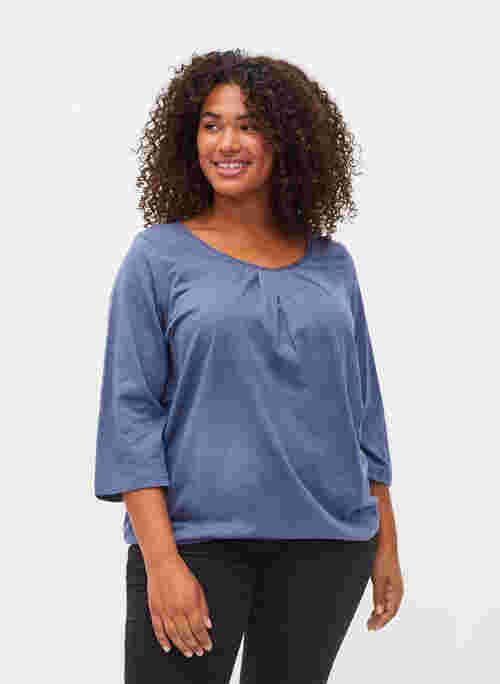 Cotton top with 3/4 sleeves