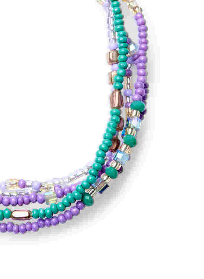 5-pack of beaded bracelets, Purple Mix, Packshot image number 1