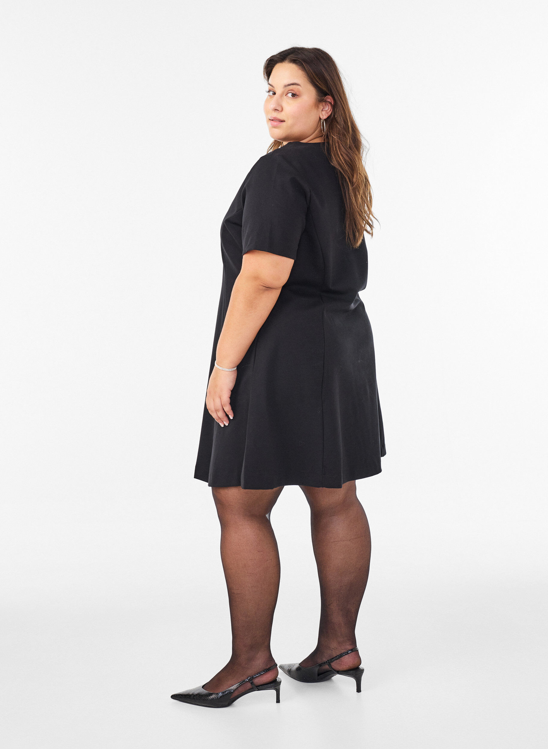 ZizzifashionShort A-line jersey dress, 0199, Model image number 2