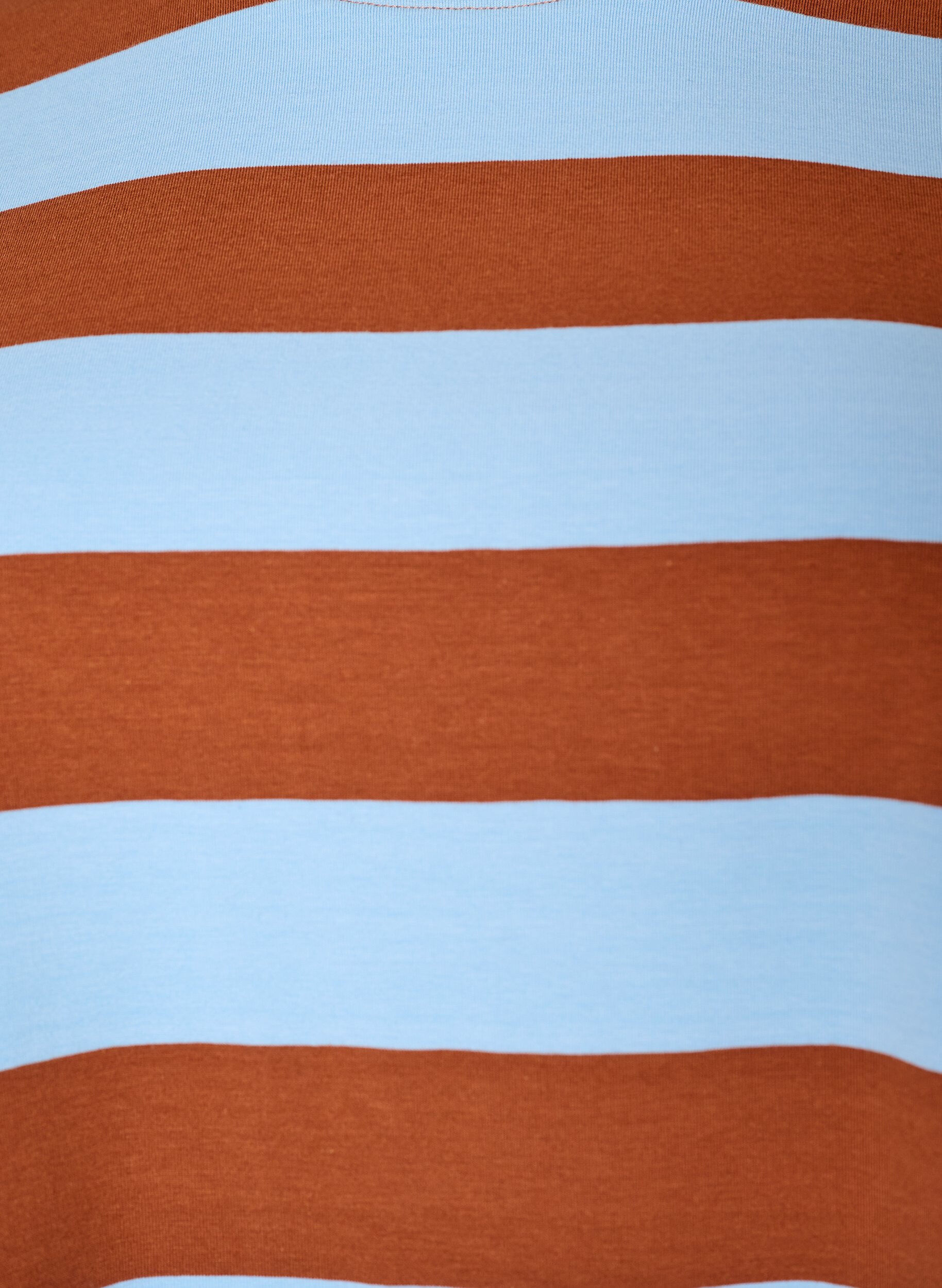 ZizzifashionOversized T-shirt with stripes and 1/2 sleeves, Light Blue, Packshot image number 2
