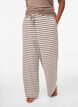Striped pyjama bottoms with a high waist and wide legs, Beige, Model image number 2