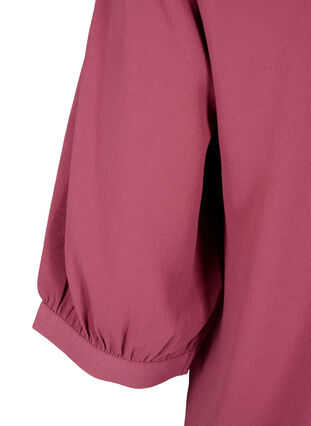 Shirt blouse with 3/4 sleeves and ruffle collar, Dry Rose, Packshot image number 3