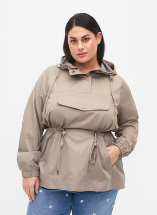 Anorak with hood and pocket, Moon Rock, Model image number 0