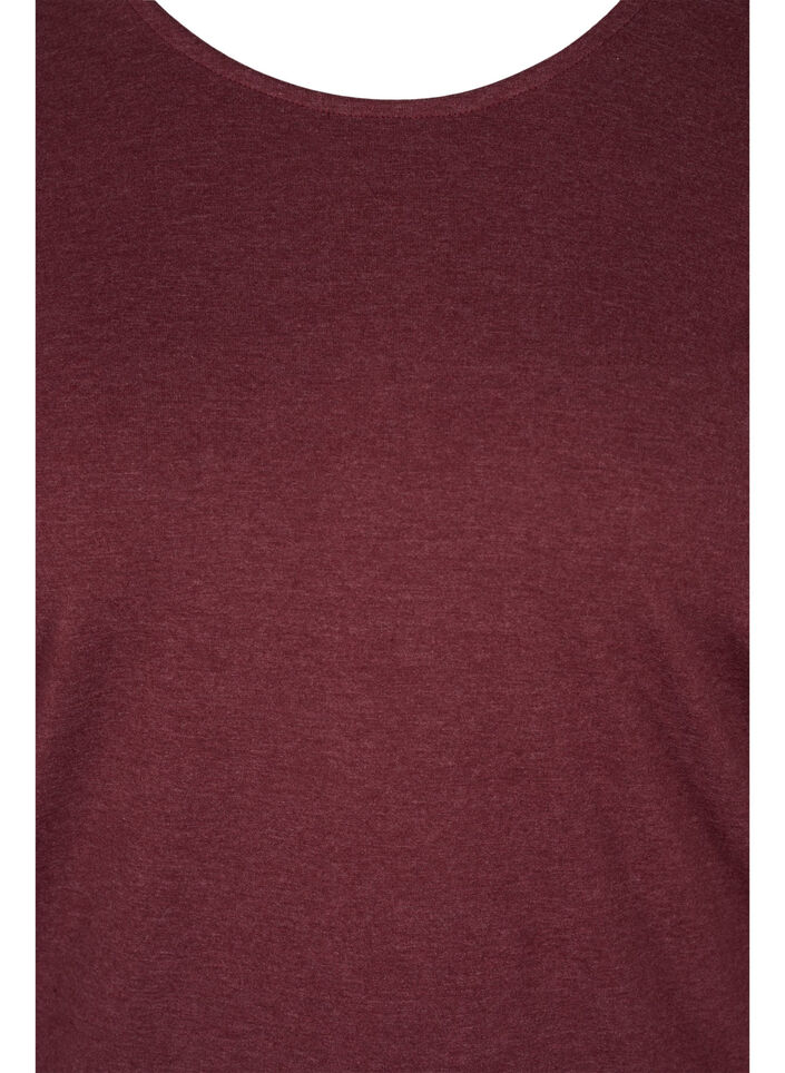 Basic blouse with long sleeves, Cabernet Melange, Packshot image number 2