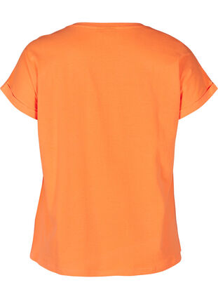 Neon-coloured cotton t-shirt, Neon Coral, Packshot image number 1