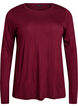Long-sleeved blouse in wool and viscose, Dark Bordeaux, Packshot image number 0