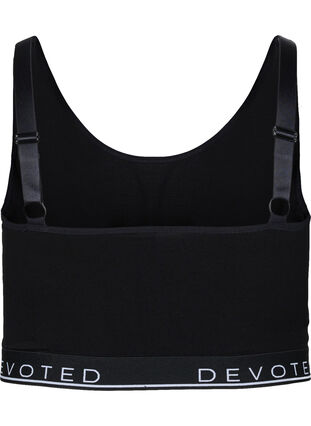 Cotton bra with adjustable straps, Black/Upper Font, Packshot image number 1