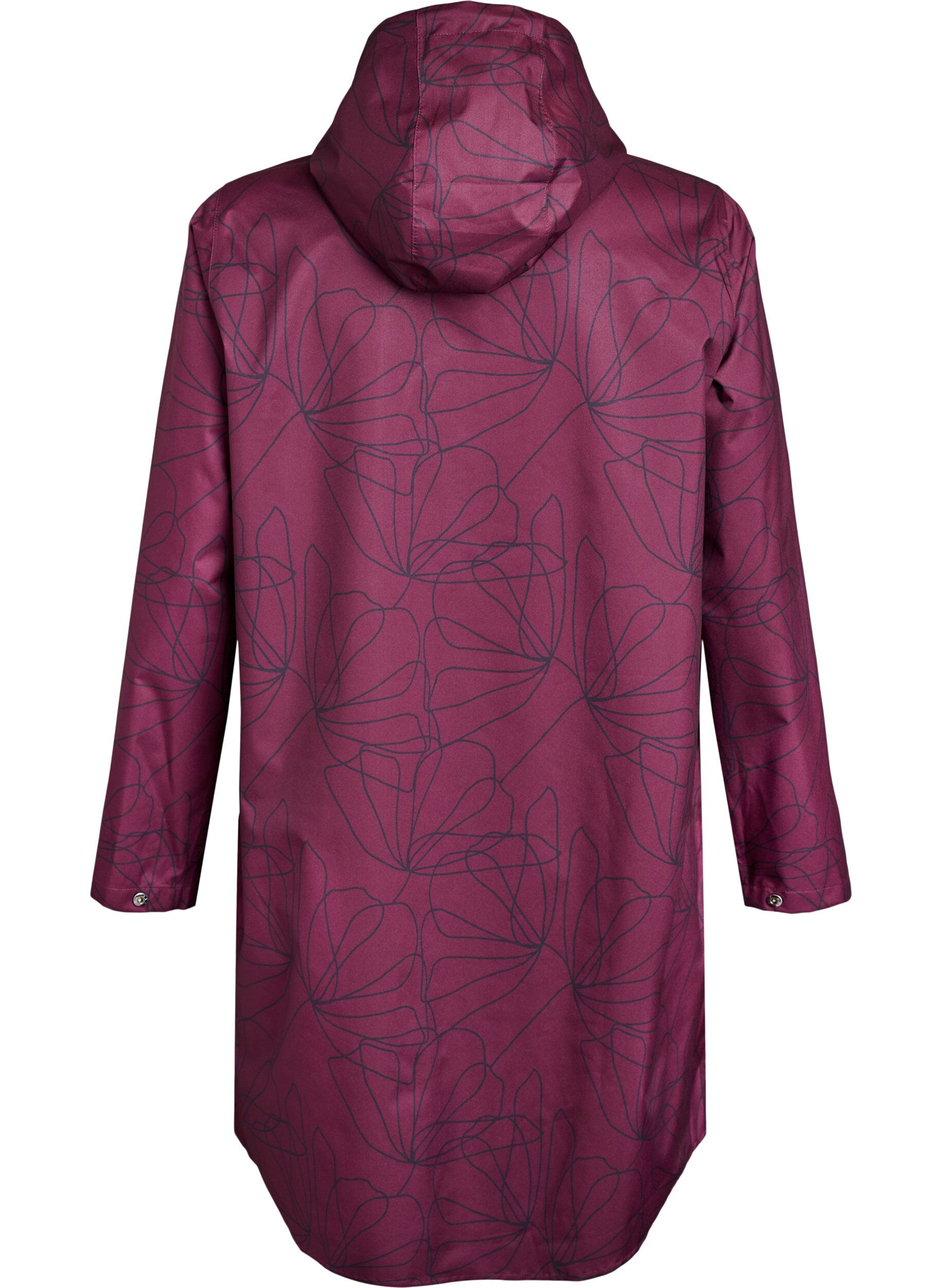 Zizzifashion Patterned raincoat, Dark Bordeaux, Packshot image number 1