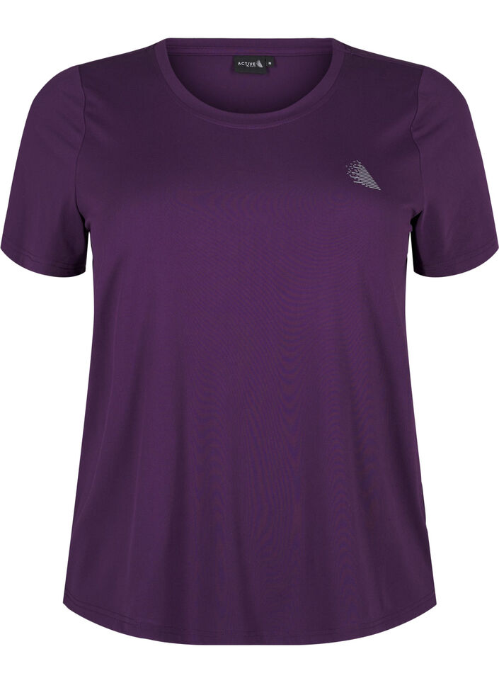 Slim fit training T-shirt with round neck, Purple Pennant, Packshot image number 0