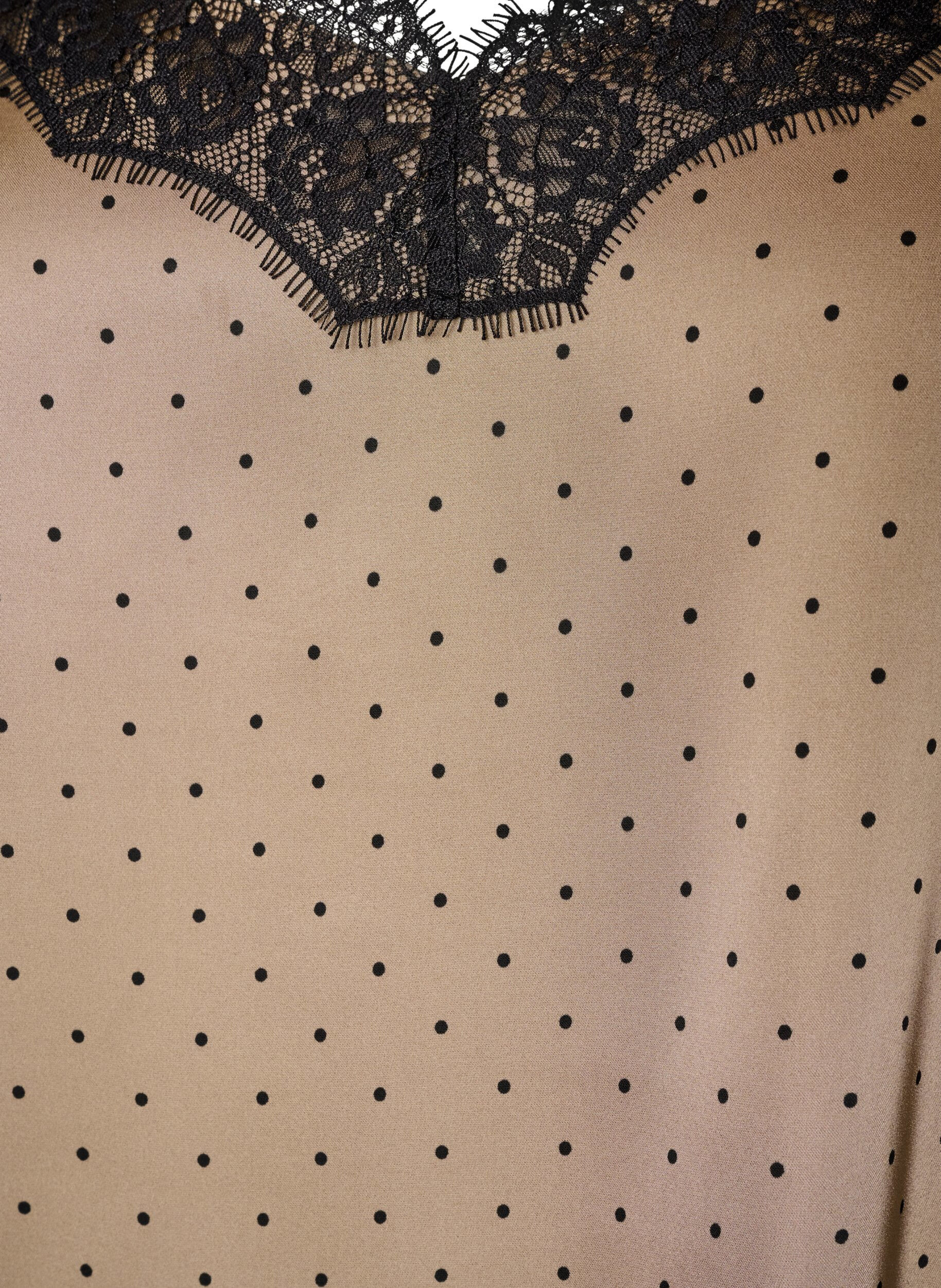 ZizzifashionStrappy top with lace and an asymmetrical hem, Beige, Packshot image number 2