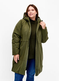 Winter jacket with adjustable waist, Forest Night, Model