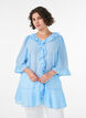 Tunic with ruffles and 3/4 sleeves, Light Blue, Model image number 0