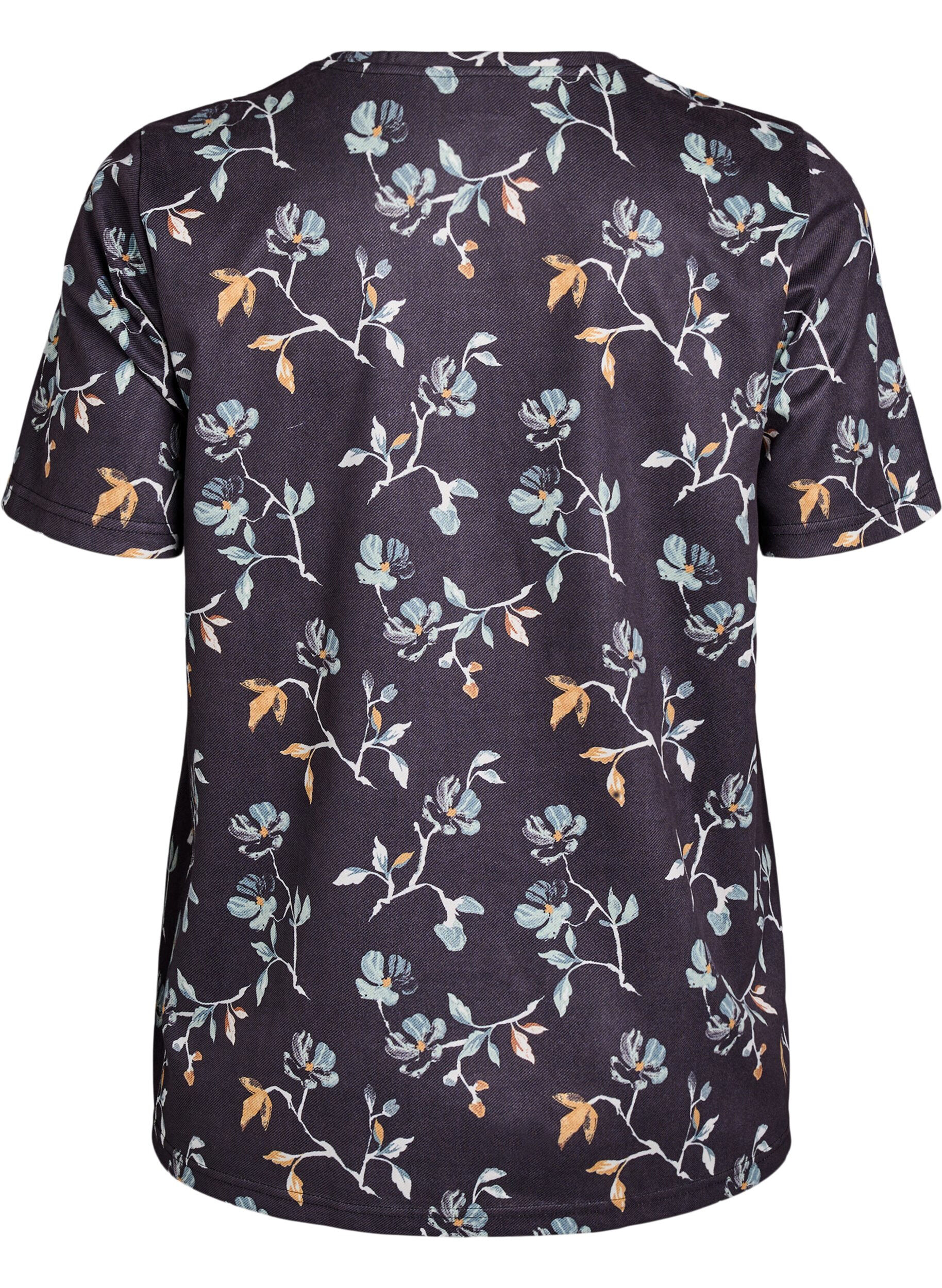 Zizzifashion FLASH - T-shirt with floral print, Black, Packshot image number 1