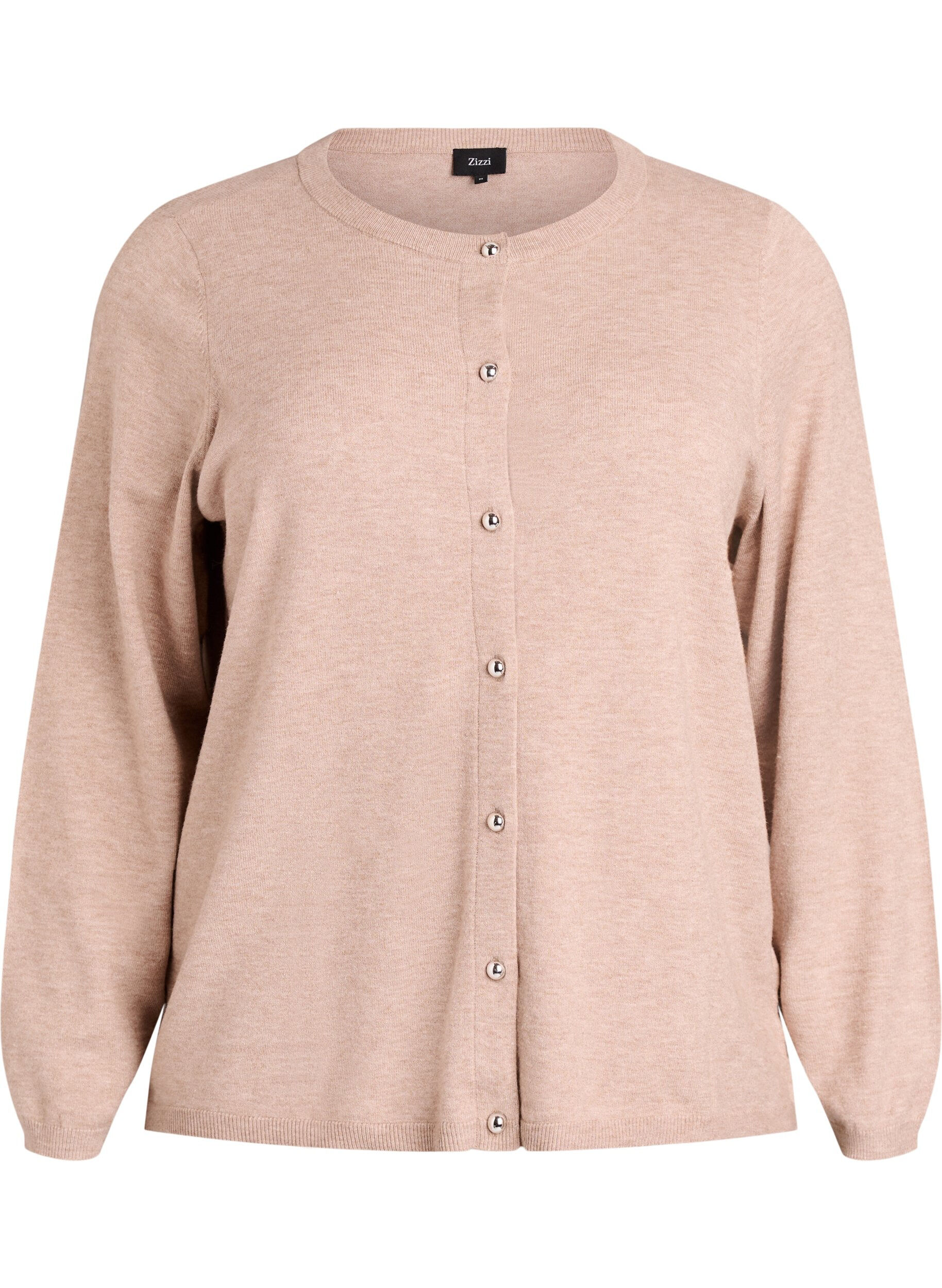 ZizzifashionCardigan with round buttons, Beige, Packshot image number 0