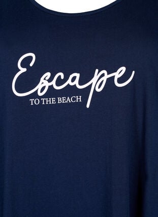 Sleeveless cotton dress with a-shape, Navy B. W. Escape, Packshot image number 2