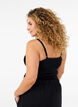 Seamless top with lace trim, Black, Model image number 1