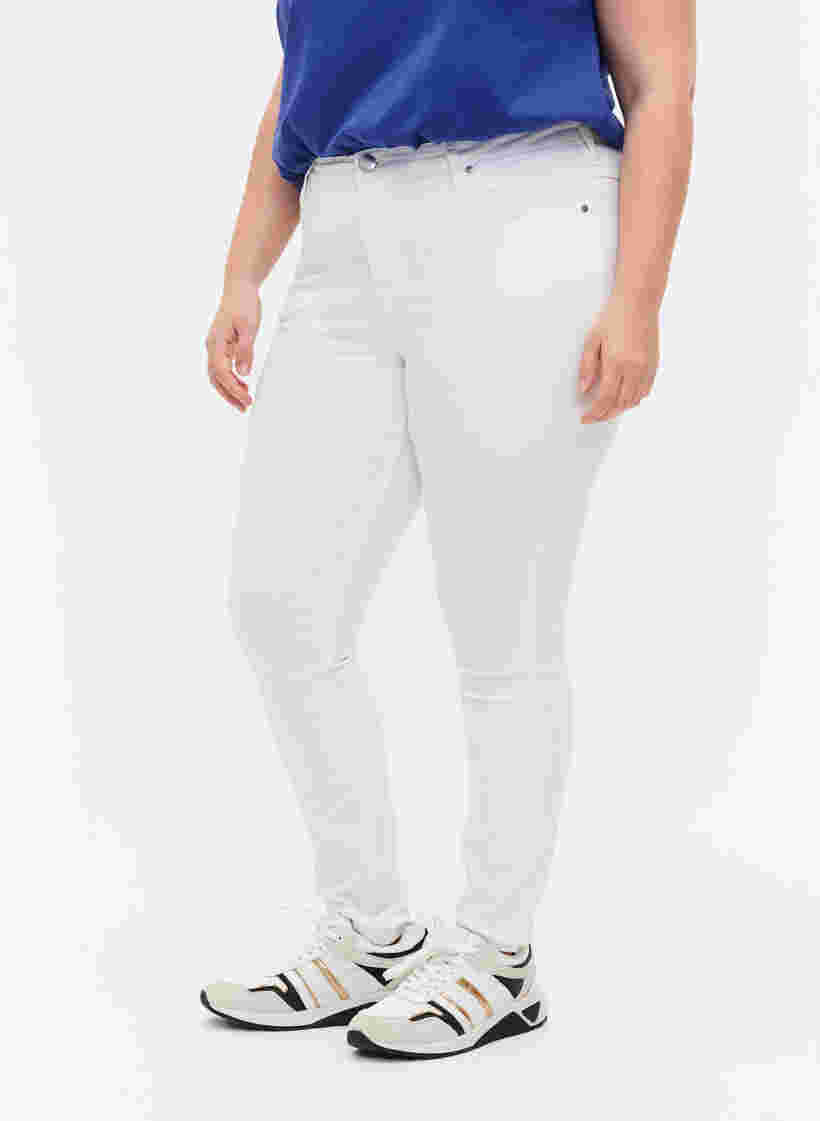 High-waisted super slim Amy jeans , White, Model image number 2