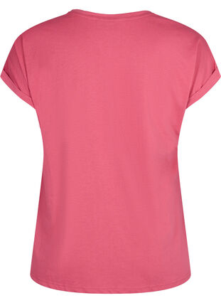Short sleeved cotton blend t-shirt, Rasperry Pink, Packshot image number 1
