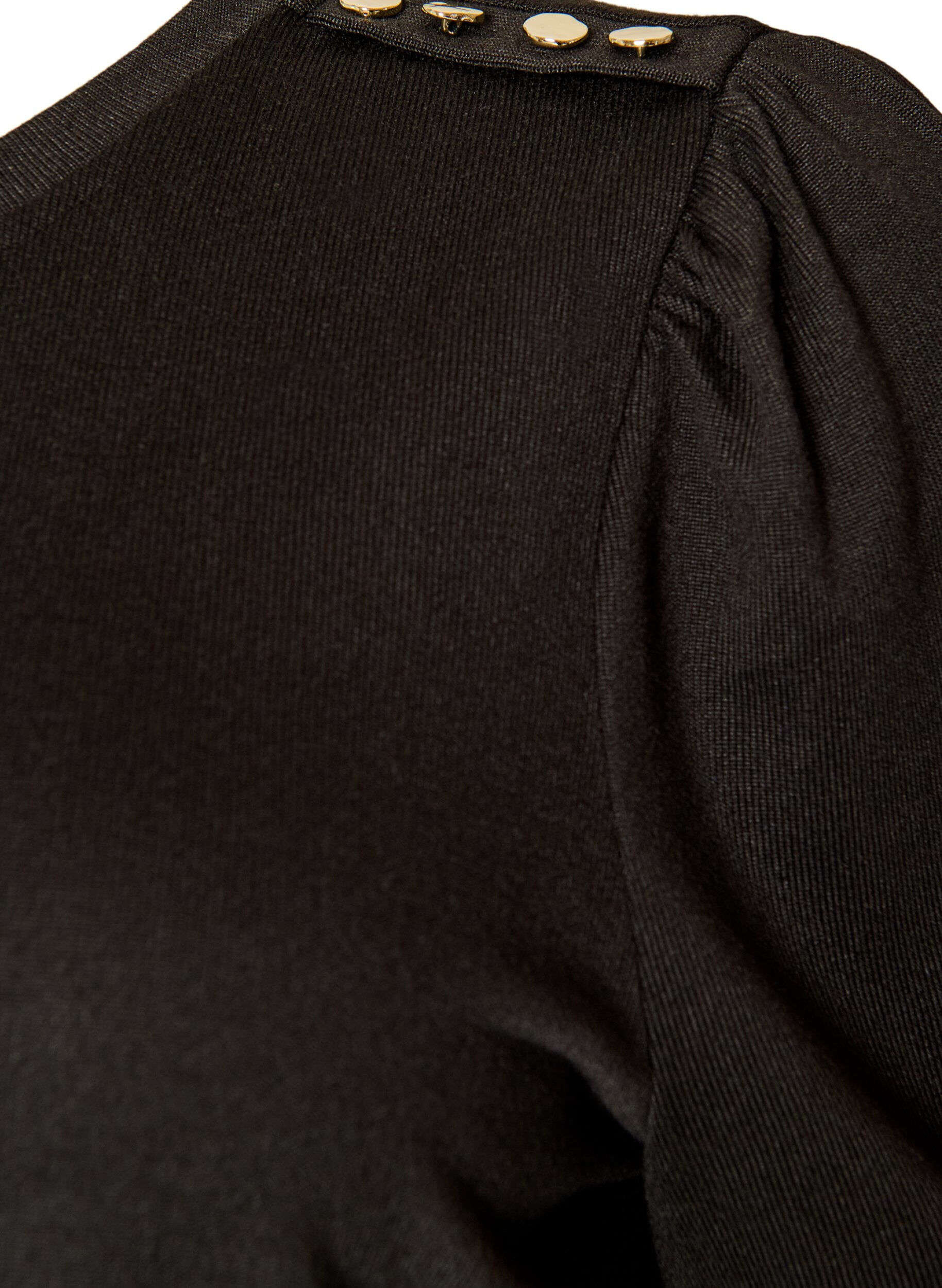 ZizzifashionBlouse with button detail and short puff sleeves, Black, Packshot image number 2
