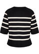 3/4 sleeve knitted blouse with stripes, Black Birch Stripes, Packshot image number 1
