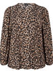 Blouse with long sleeves and leopard print, Brown, Packshot image number 0