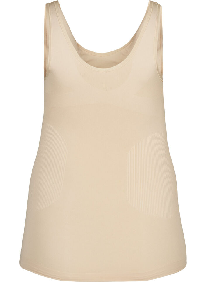 Shapewear top with wide straps, Beige, Packshot