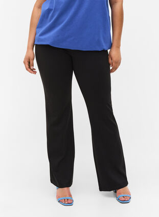 Trousers in a viscose blend, Black, Model image number 2