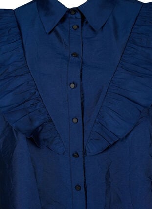 Solid colored shirt with ruffle detail, Titan, Packshot image number 2