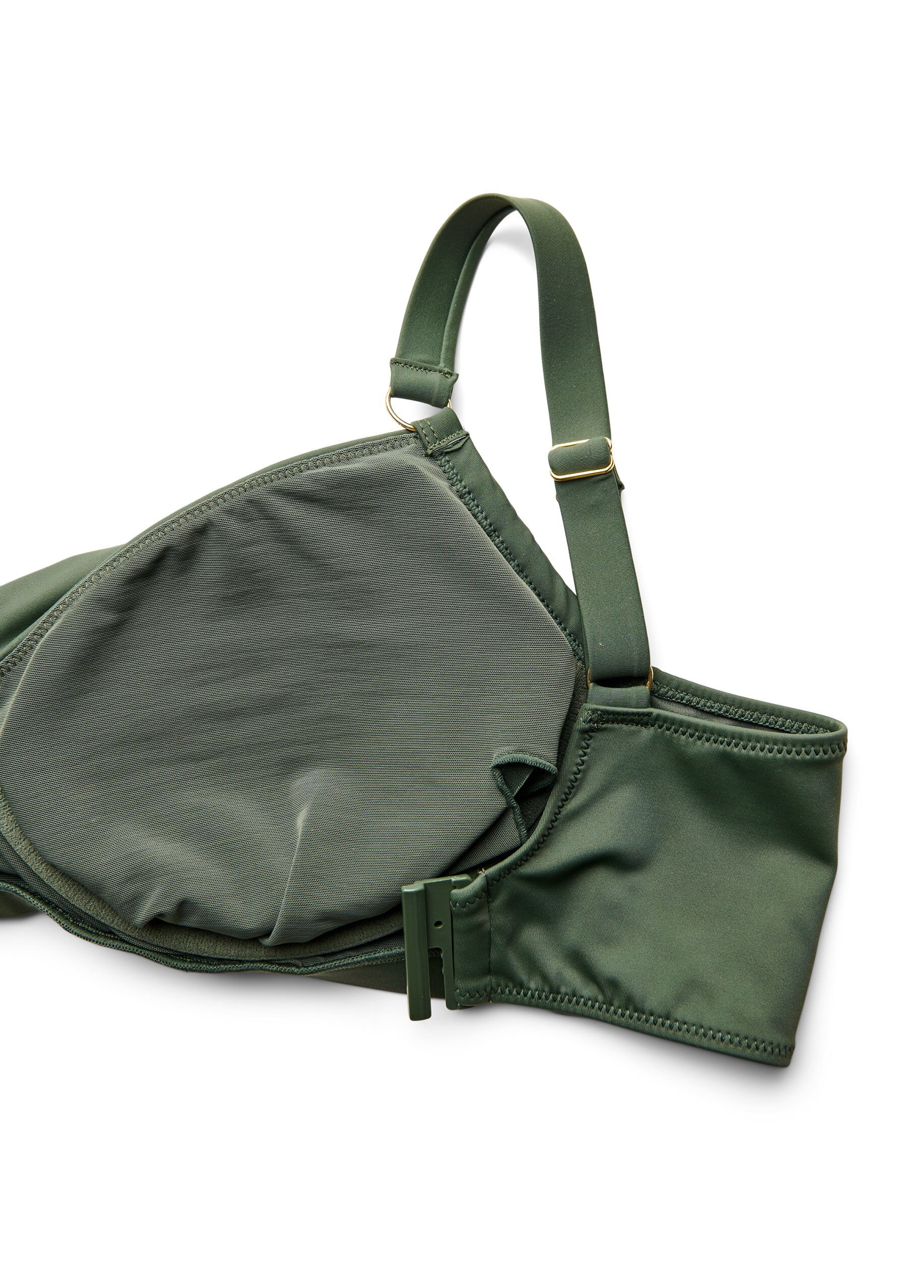 ZizzifashionBikini bra with underwire and gold-coloured detail, Green, Packshot image number 3