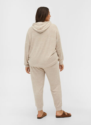 Loose viscose trousers with rib trim and drawstring, Nomad Mel, Model image number 1