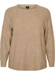 Melange knit blouse with round neck, Beige, Packshot image number 0