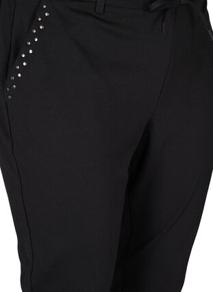 Cropped studded Maddison trousers, Black w Studs, Packshot image number 2
