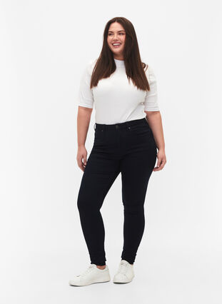 Super slim Amy jeans with high waist, Unwashed, Model image number 0