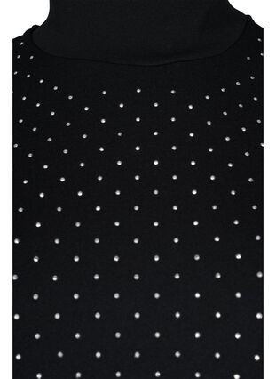 Short sleeve dress with stones, Black, Packshot image number 2