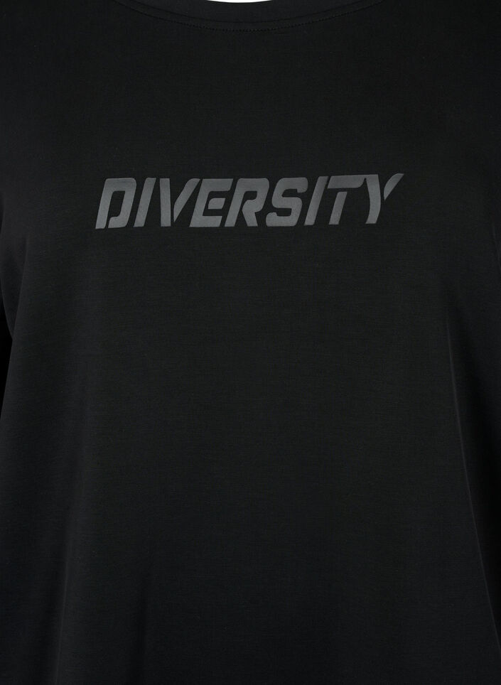 Modal mix sweatshirt with text print, Black, Packshot image number 2