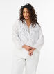 Long-sleeved cotton blouse with broderie anglaise, White, Model image number 0