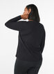 Long-sleeved fitness top, Black, Model image number 2