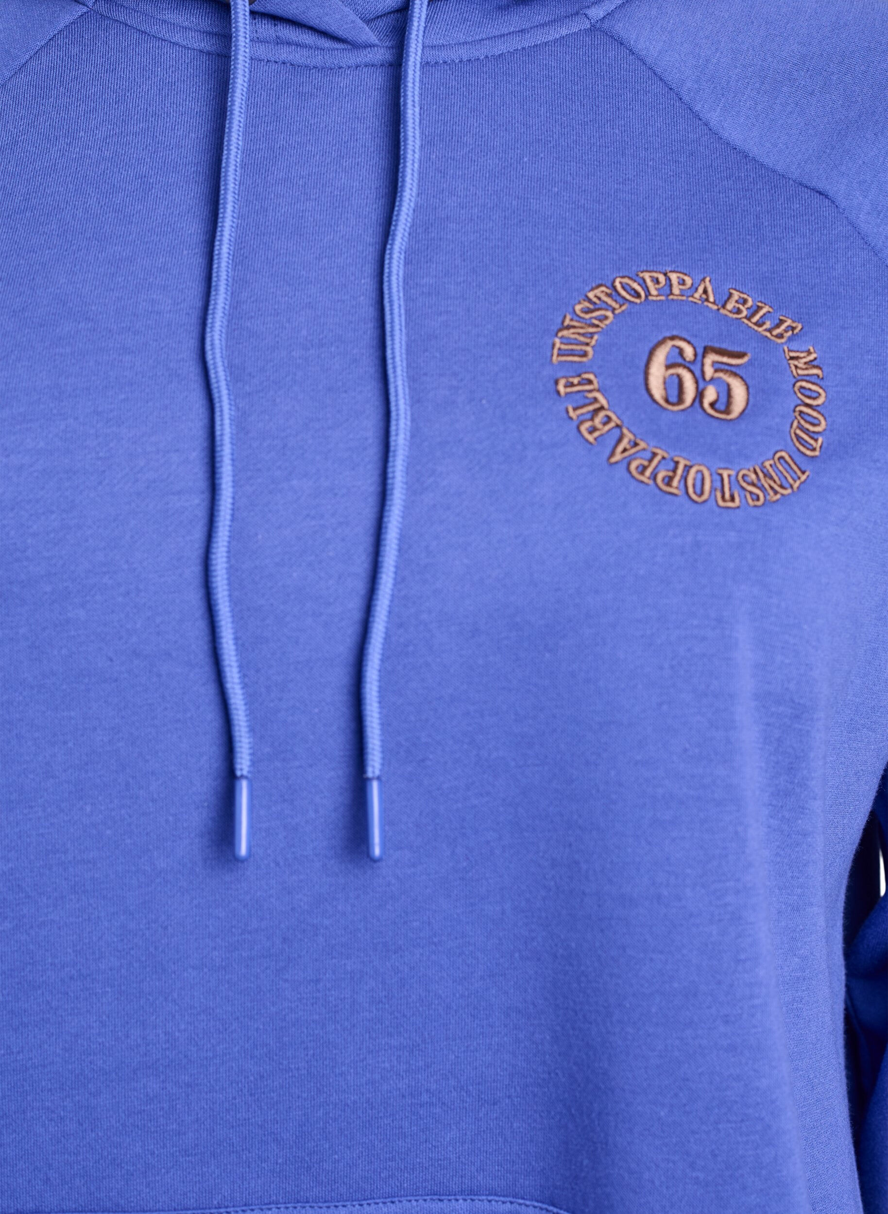 Zizzifashion Hoodie with embroidered front motif, Blue, Packshot image number 2