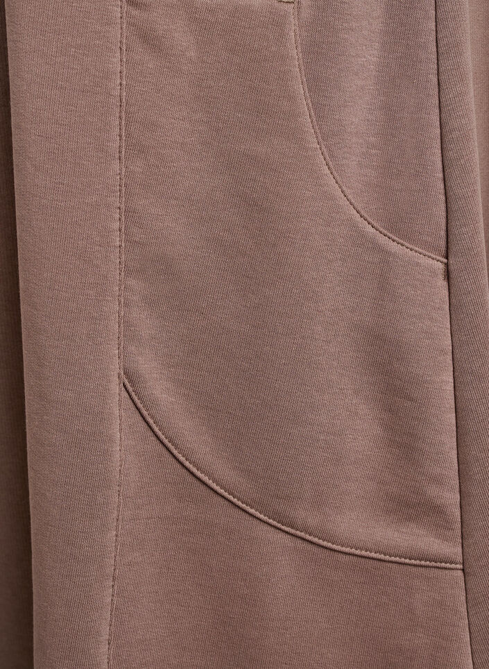 Jersey dress with short sleeves and pockets, Brown, Packshot image number 3